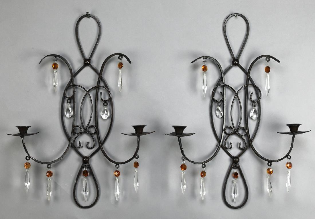 Pair of Spanish Baroque style 2-candle sconces (1 of 1)