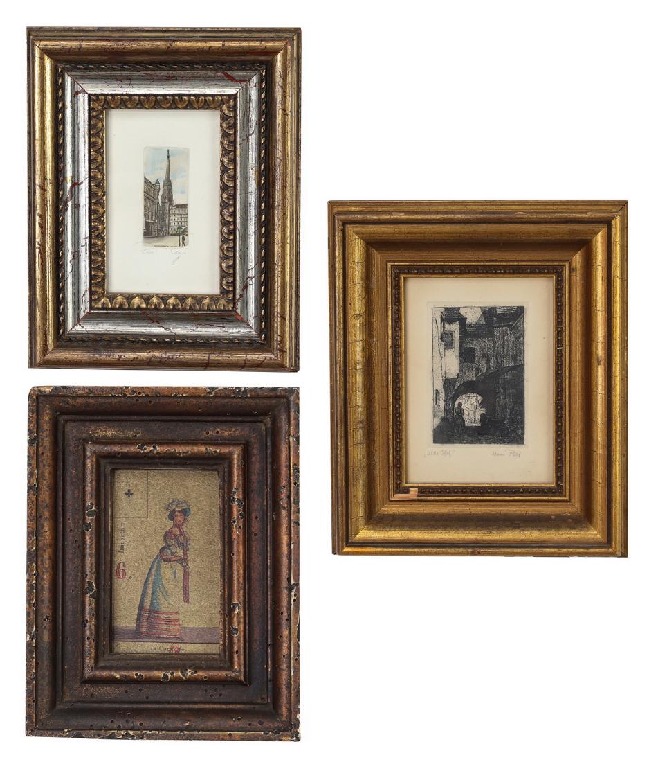 (3) Continental works on paper, framed (1 of 10)