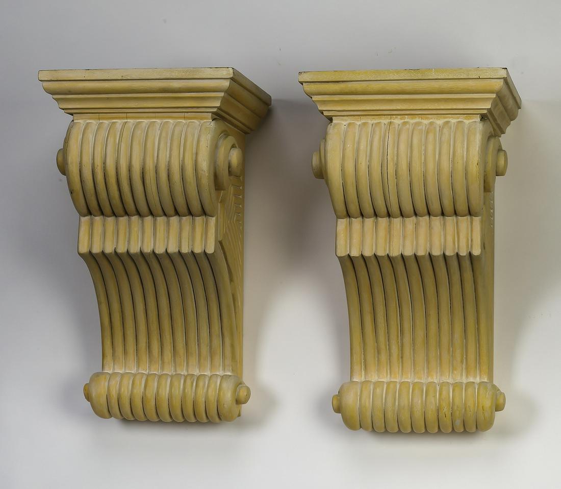 Pair Of Cerused Mahogany Art Deco Corbels 23 H Aug 10 2019