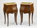 (2) French Louis XV style marble marquetry commodes