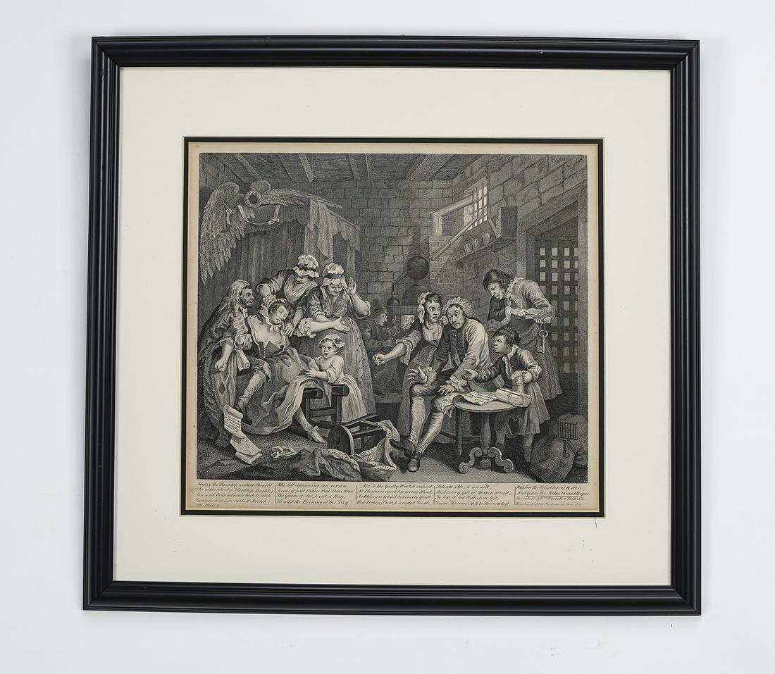 18th c. William Hogarth framed engraving (1 of 2)