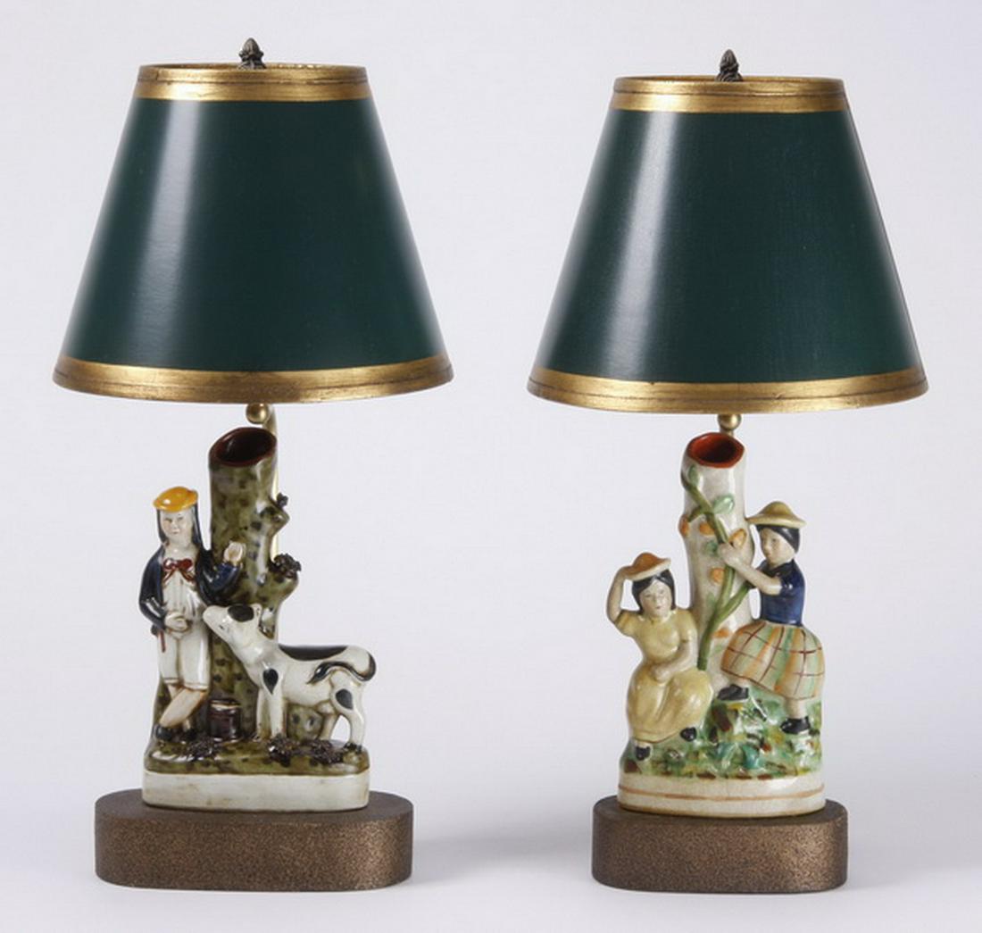 (2) Staffordshire style table lamps (1 of 3)