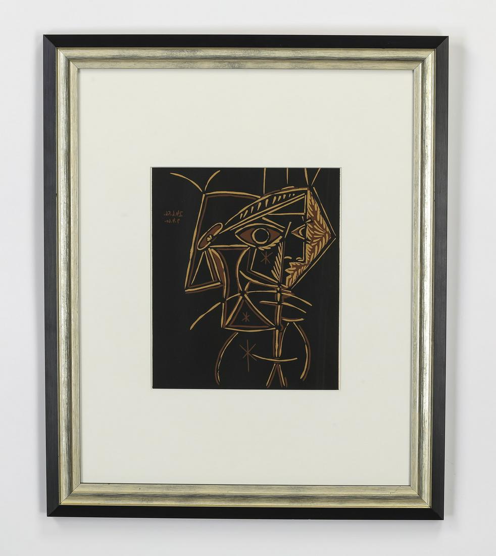 After Pablo Picasso, female bust portrait lithograph (1 of 4)