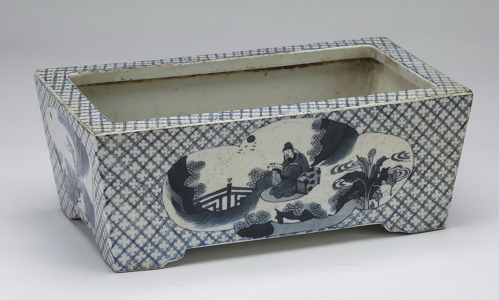 Chinese planter with Lao Zi and scholar scenes (1 of 8)