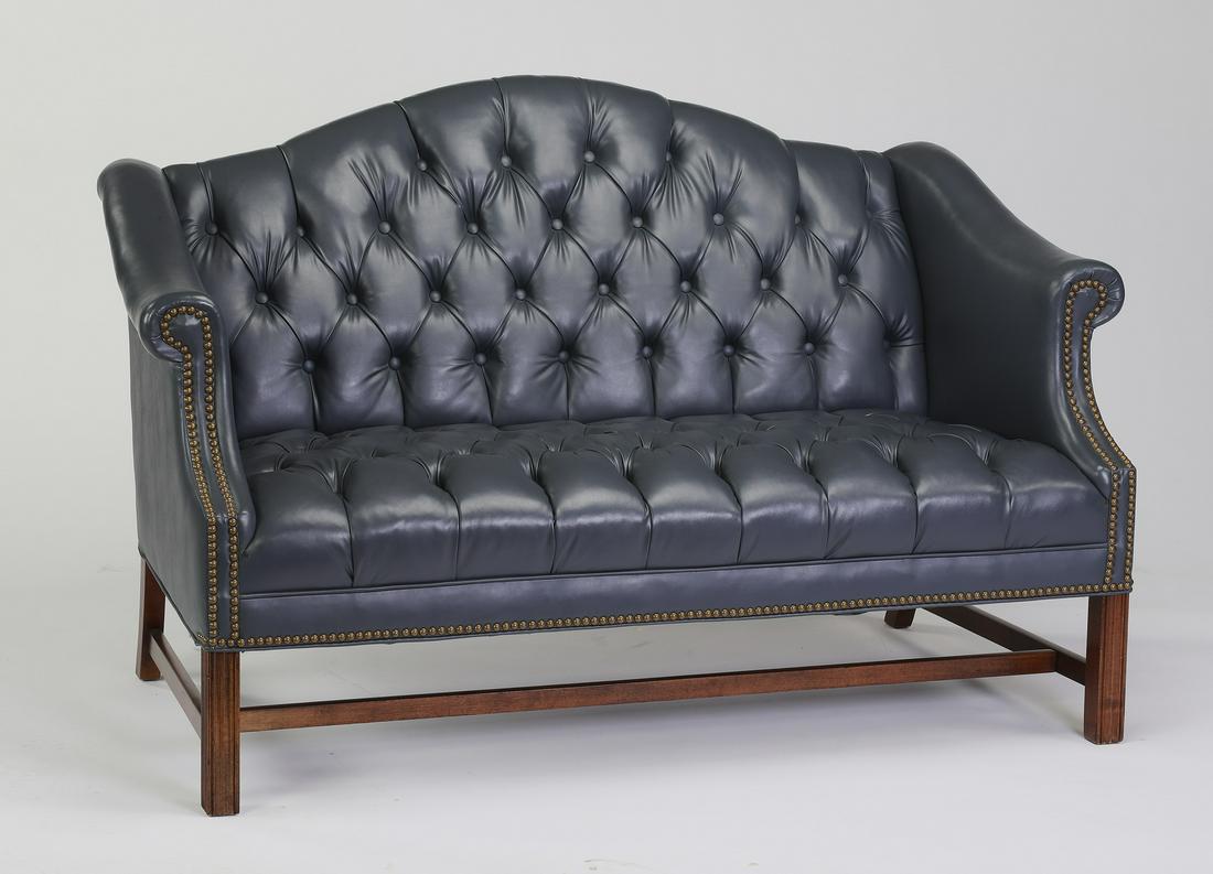 Federal style button tufted settee (1 of 2)