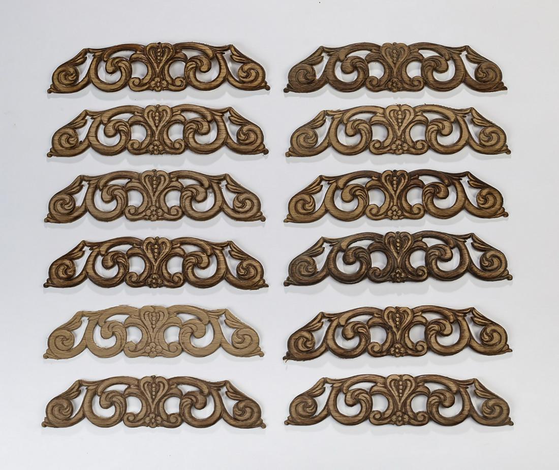 (12) Continental carved decorative appliques, 9"w (1 of 2)