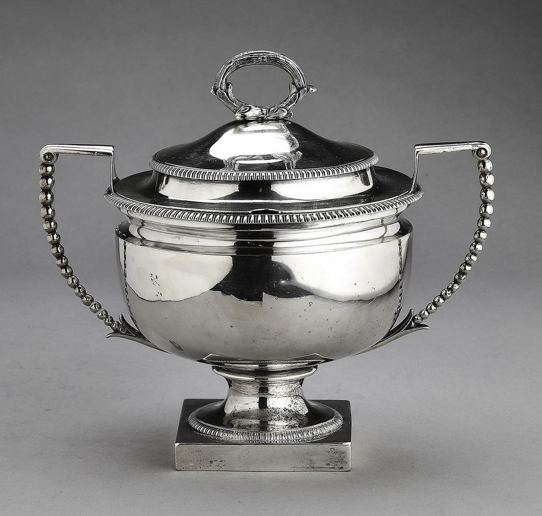 Early 19th c. John Emes sterling silver sauce tureen (1 of 3)