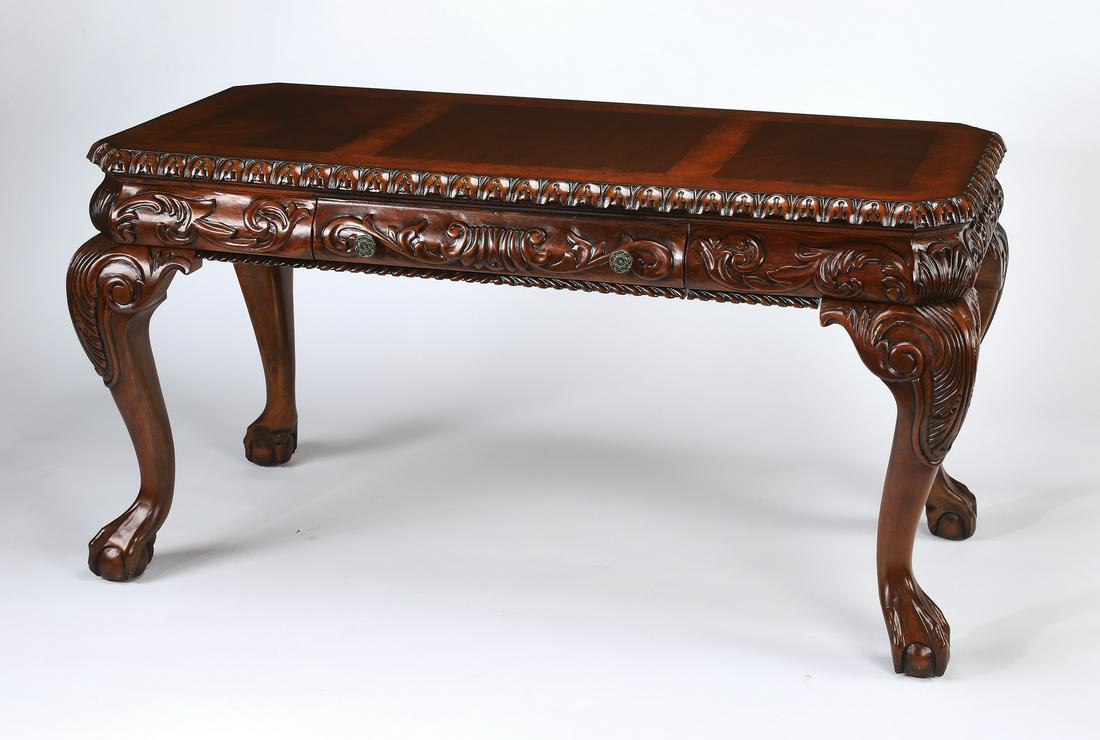 Mahogany Chippendale style center table or desk (1 of 5)