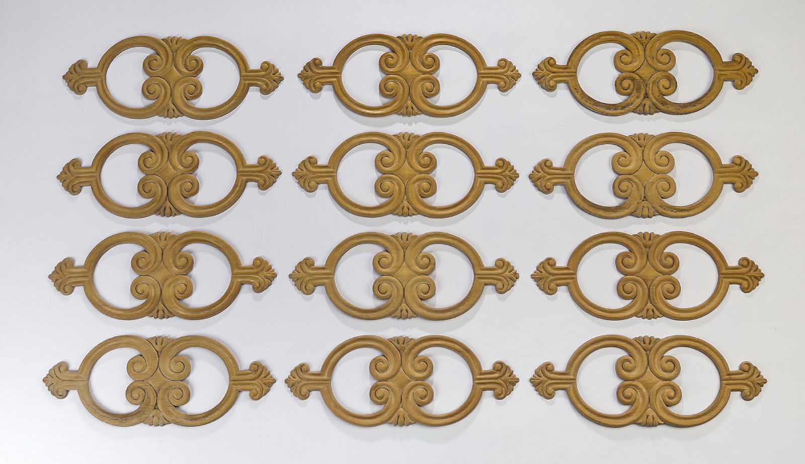 (12) Italian carved decorative appliques, 12"w (1 of 2)