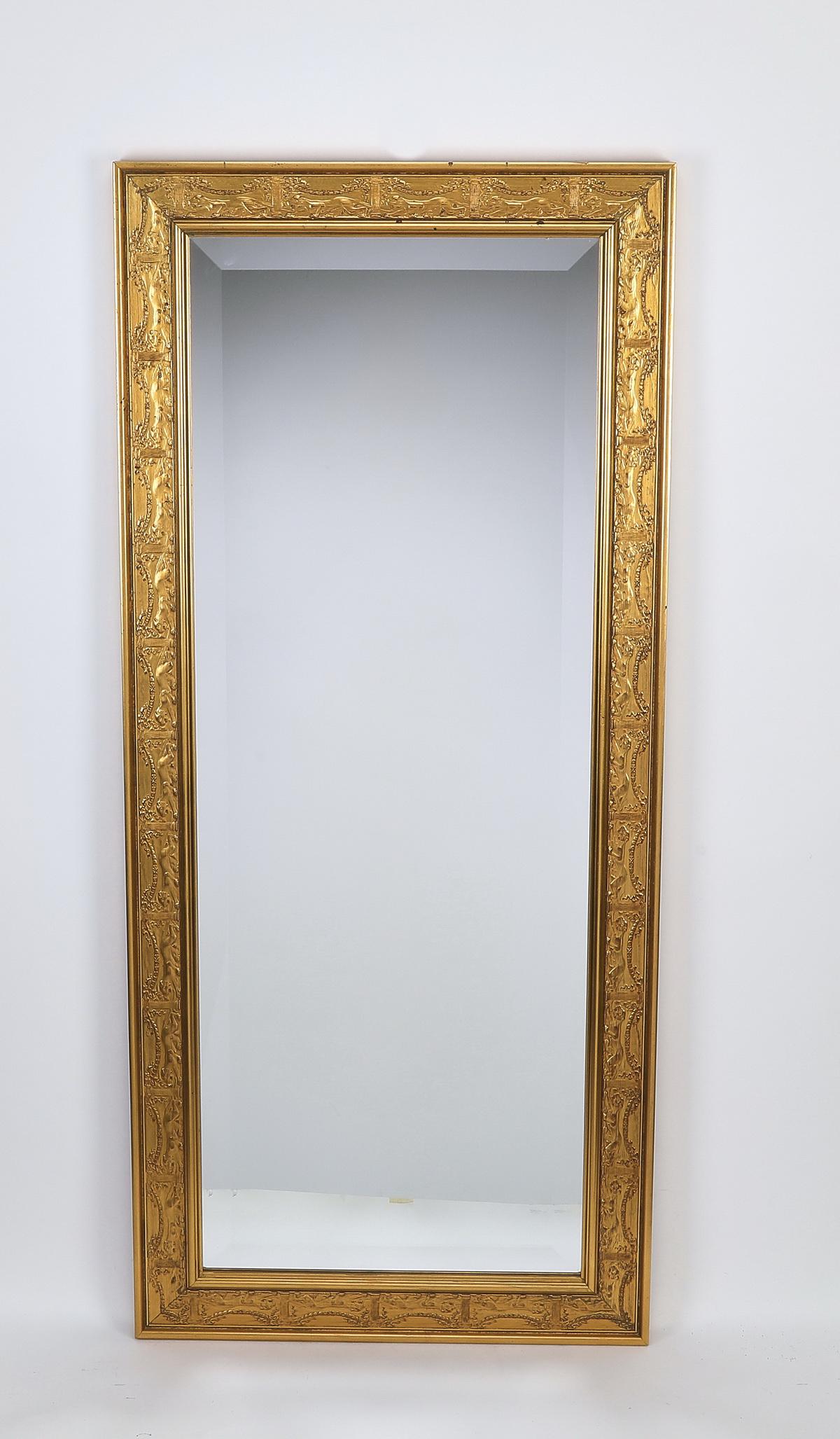 Neoclassical style gilt wood mirror, 54"h (1 of 2)