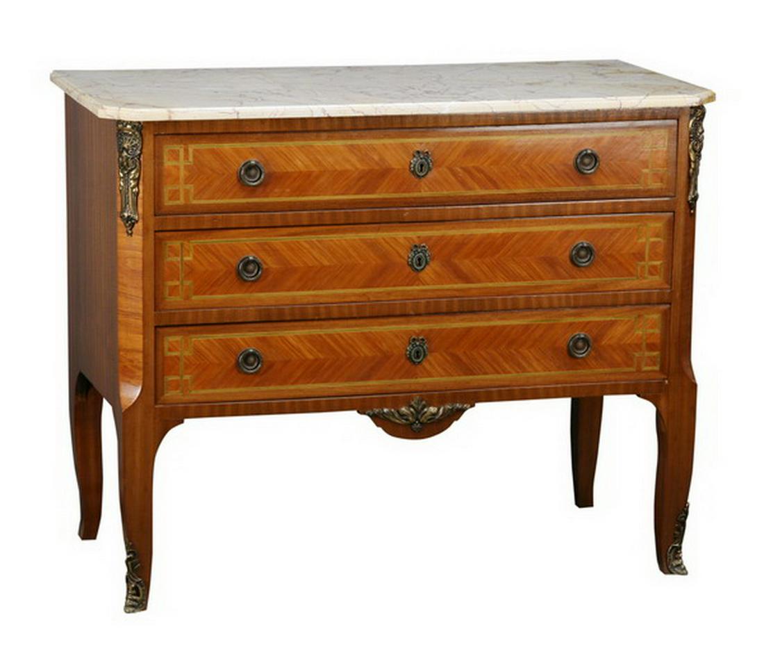 Early 20th c. bronze mounted marble top commode (1 of 1)