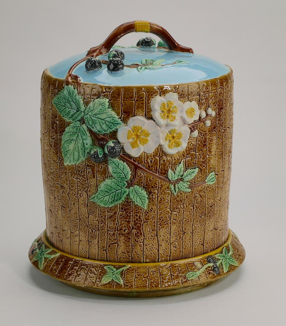 Holdcroft English majolica 'blackberry' cheese keeper (1 of 5)