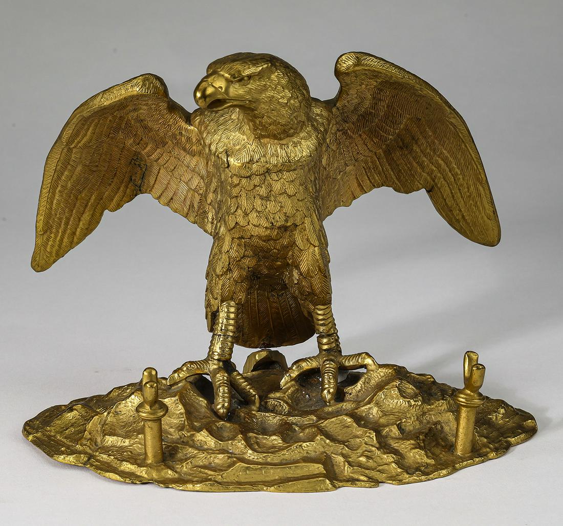 Bronze eagle figural inkwell and pen holder (1 of 3)