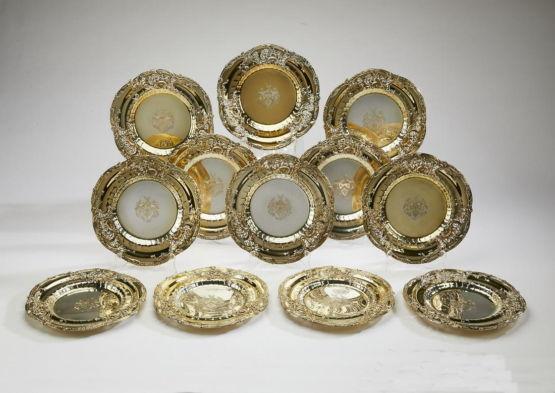 (12) Dominick & Haff gilt sterling dinner plates (1 of 5)