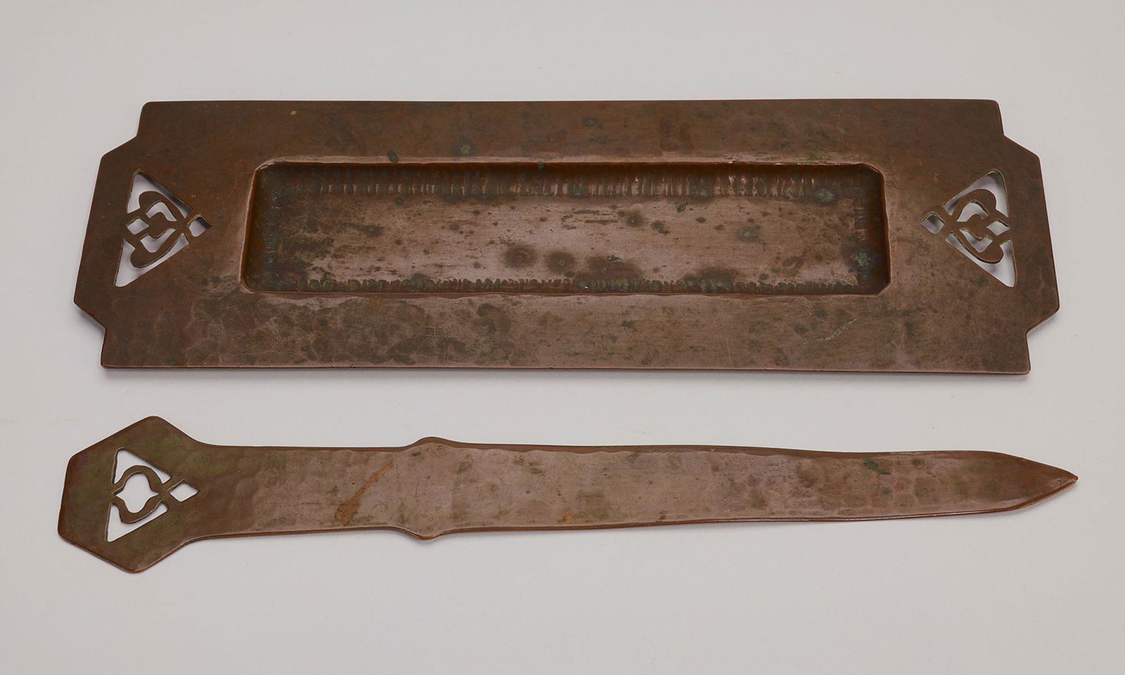 Dirk van Erp copper letter opener and pen tray (1 of 3)