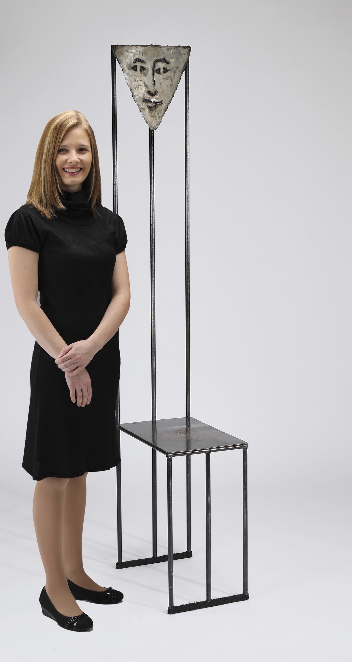 Pat Rybovich forged steel studio art chair, ca 1992 (1 of 8)