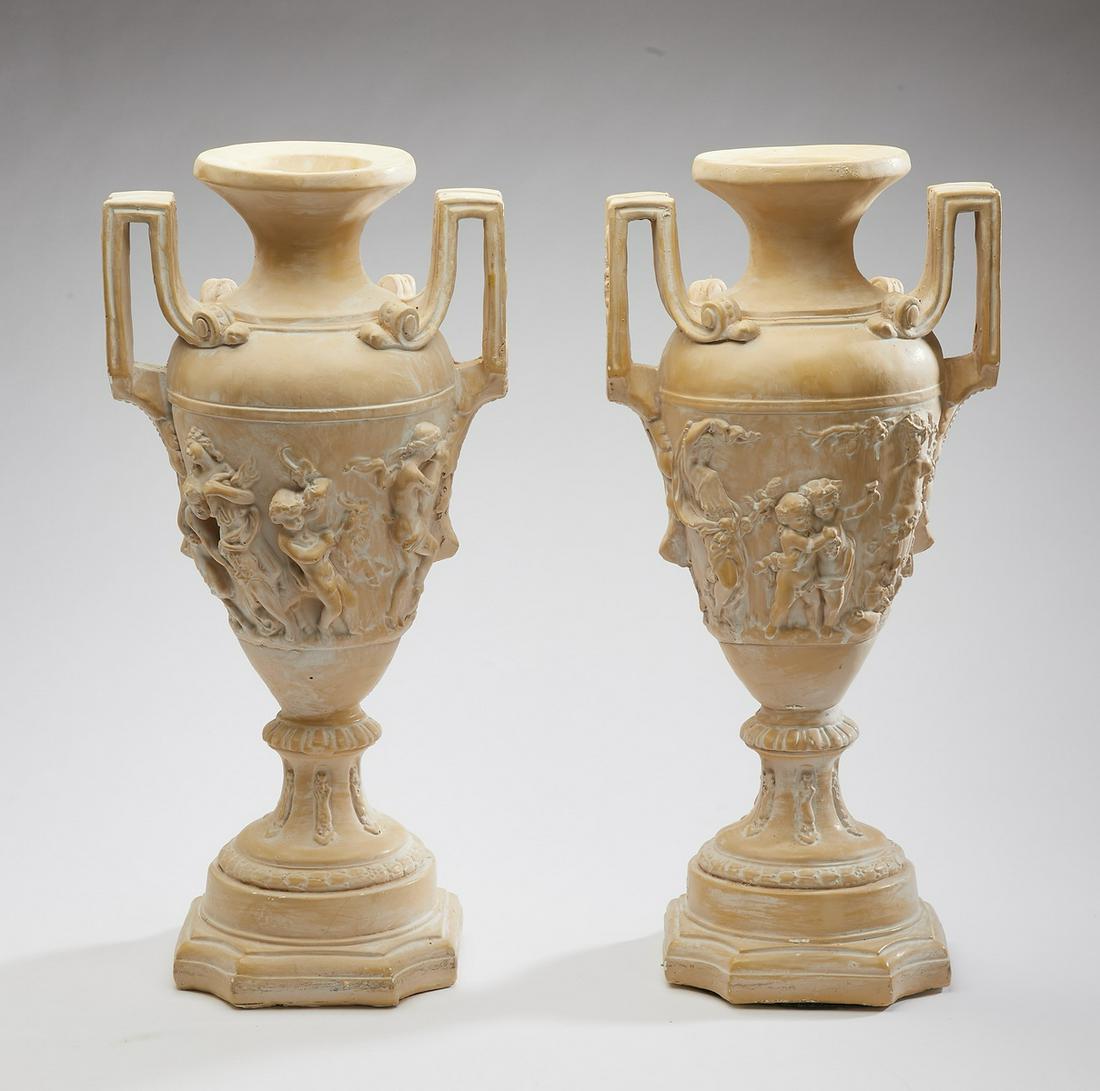 (2) Terracotta style amphora vases, 21"h (1 of 5)