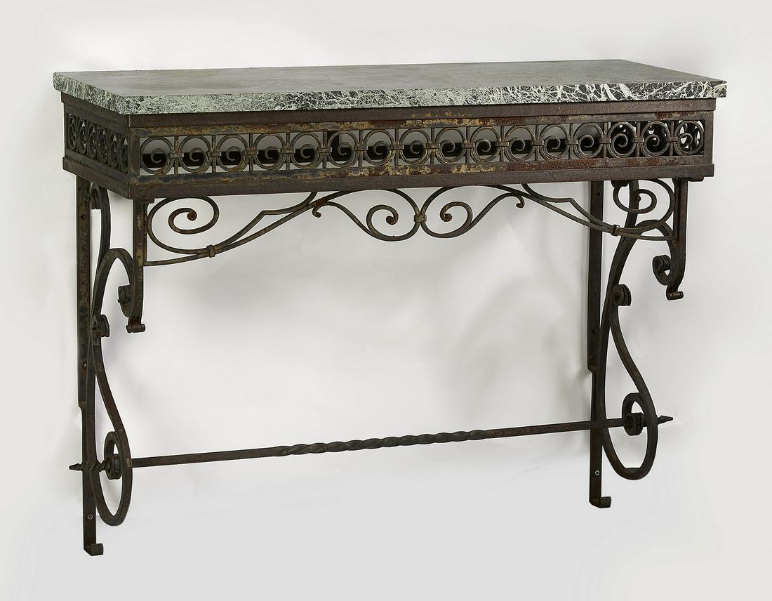 Italian marble and iron wall hanging console (1 of 2)