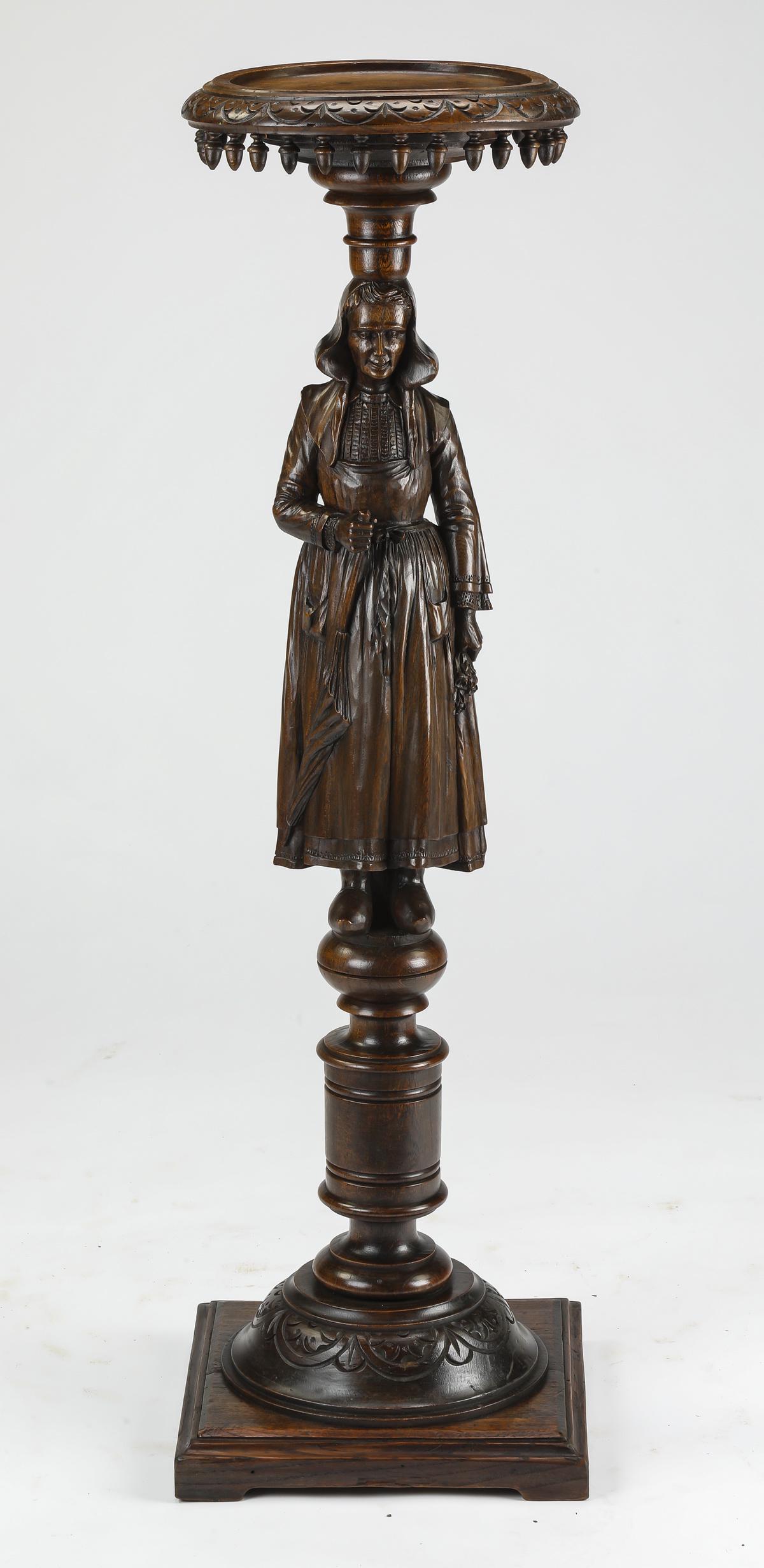 Early 20th c. French walnut Brittany stand (1 of 3)