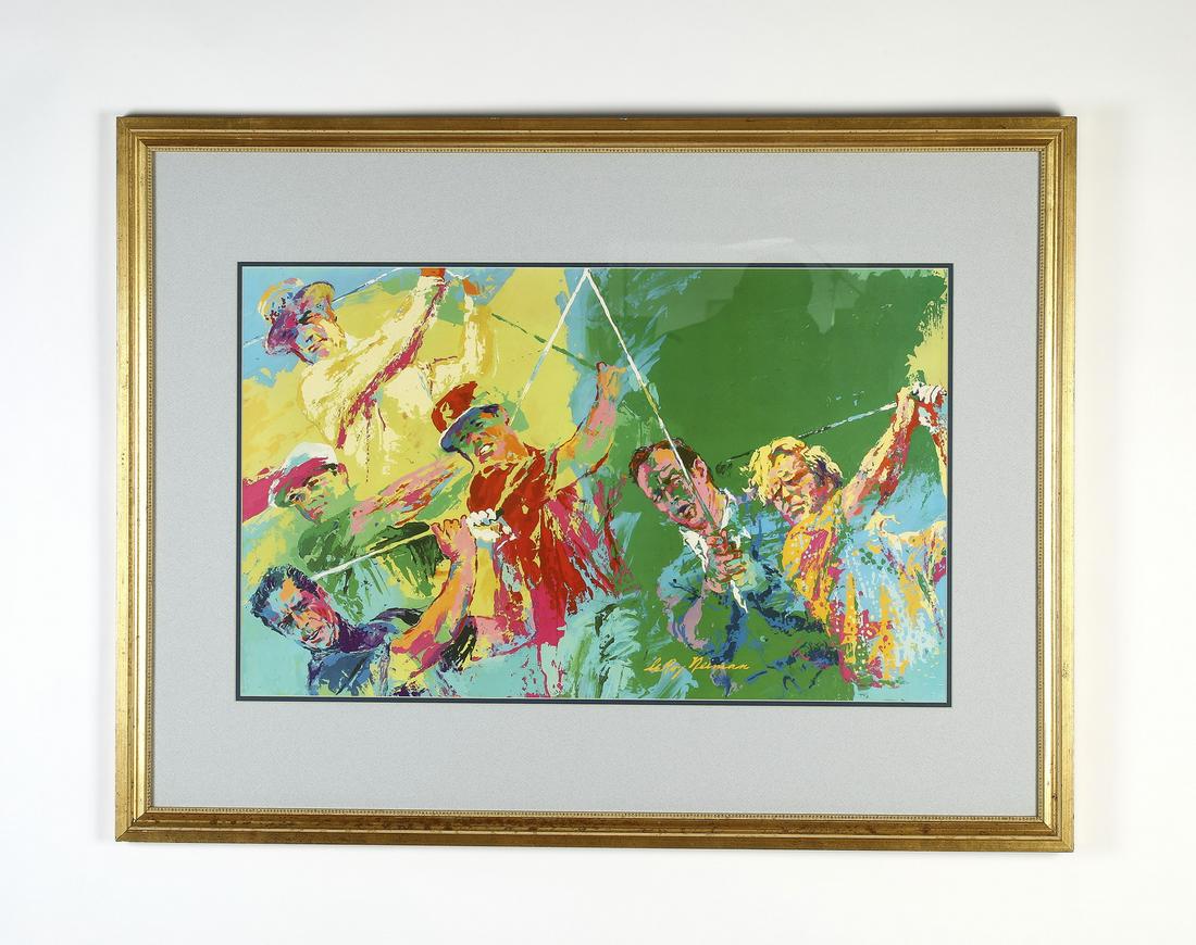 Leroy Neiman 'Golf Champions' lithograph, 42"w (1 of 3)