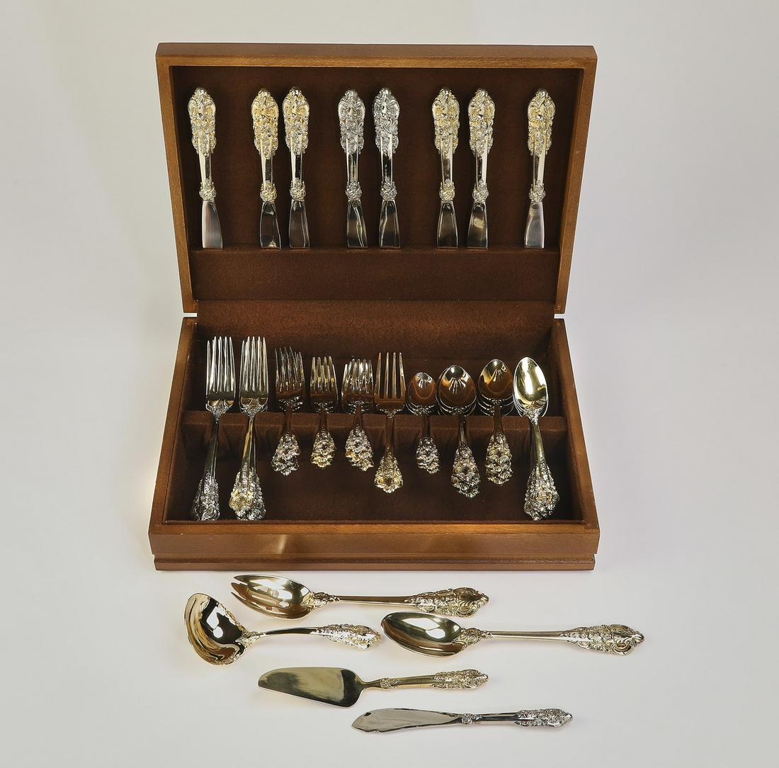 Godinger 'Baroque' gilt flatware service for (8) (1 of 8)