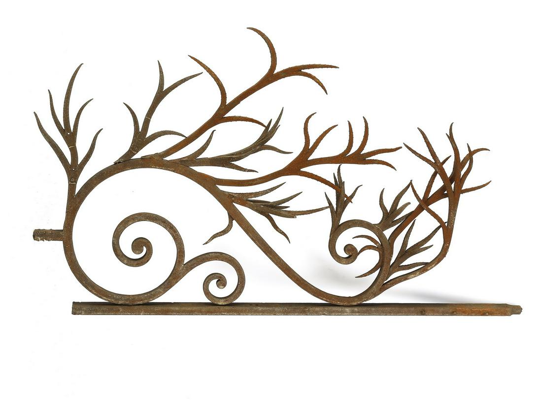 19th c. wrought iron architectural element, 69"w (1 of 1)