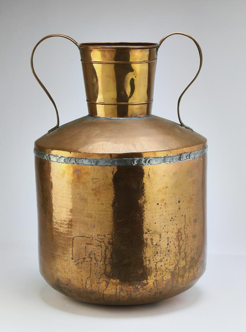 Early 20th c.double handle copper vessel, 29"h (1 of 7)