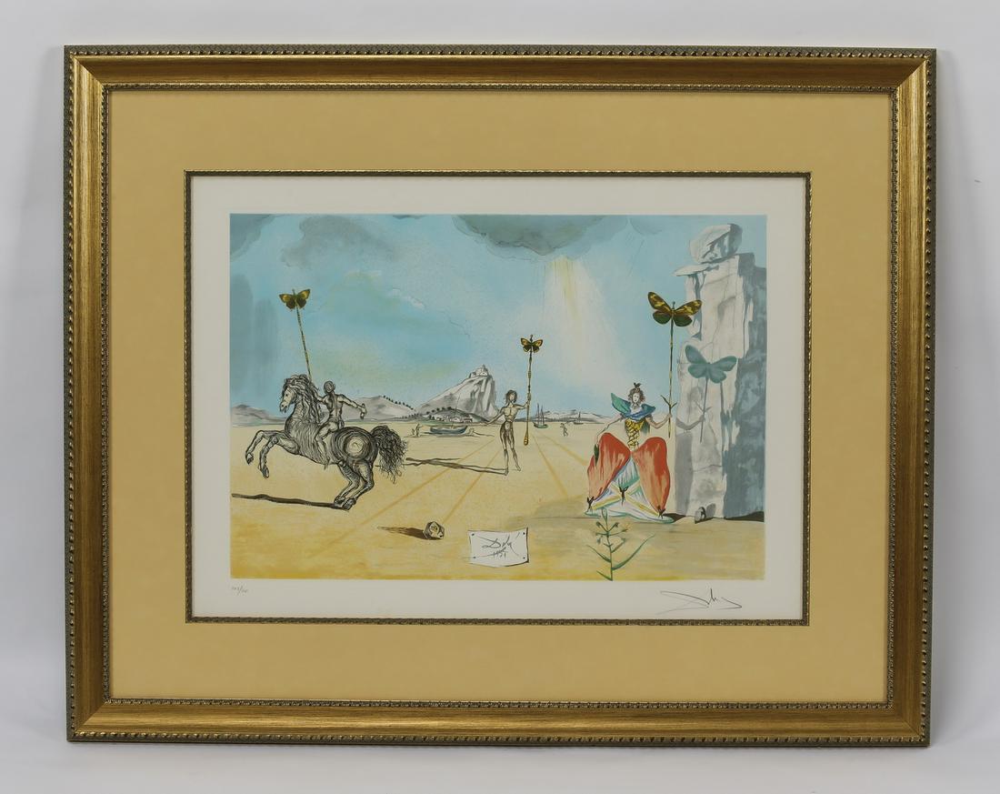 Salvador Dali signed lithograph 'Homage to Papillon' (1 of 4)
