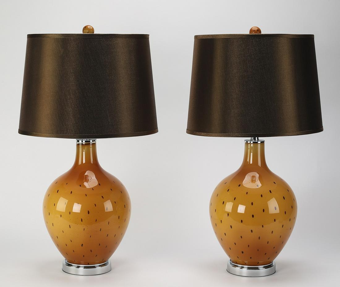 Pair of contemporary glass table lamps (1 of 2)
