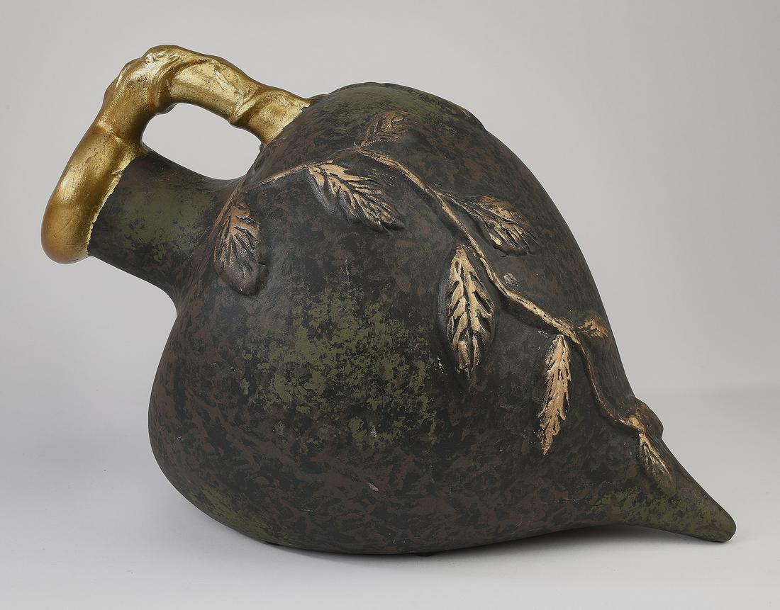 Parcel gilt ceramic amphora, 11"h (1 of 3)