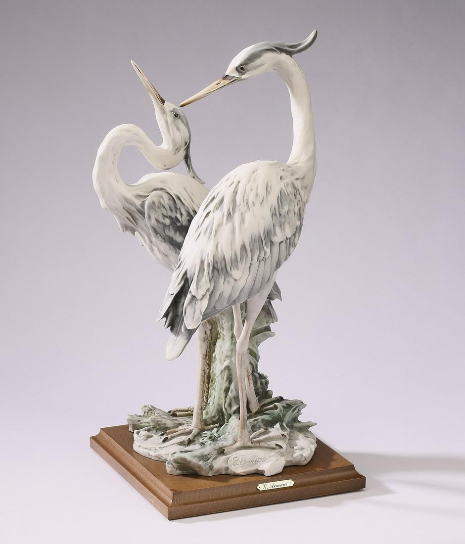 Giuseppe Armani wildlife sculpture of two herons (1 of 3)