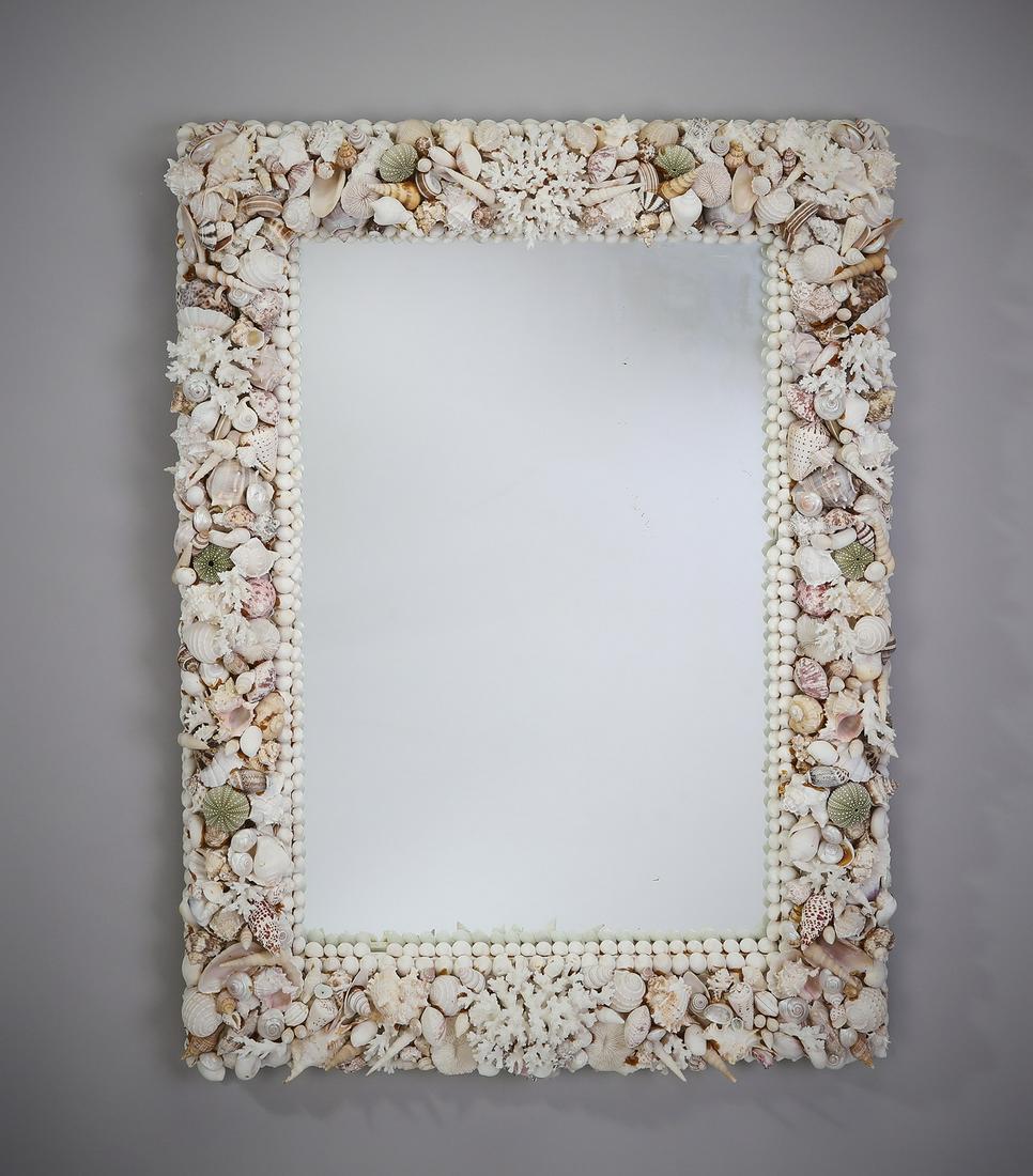 Contemporary coral and shell mirror (1 of 2)