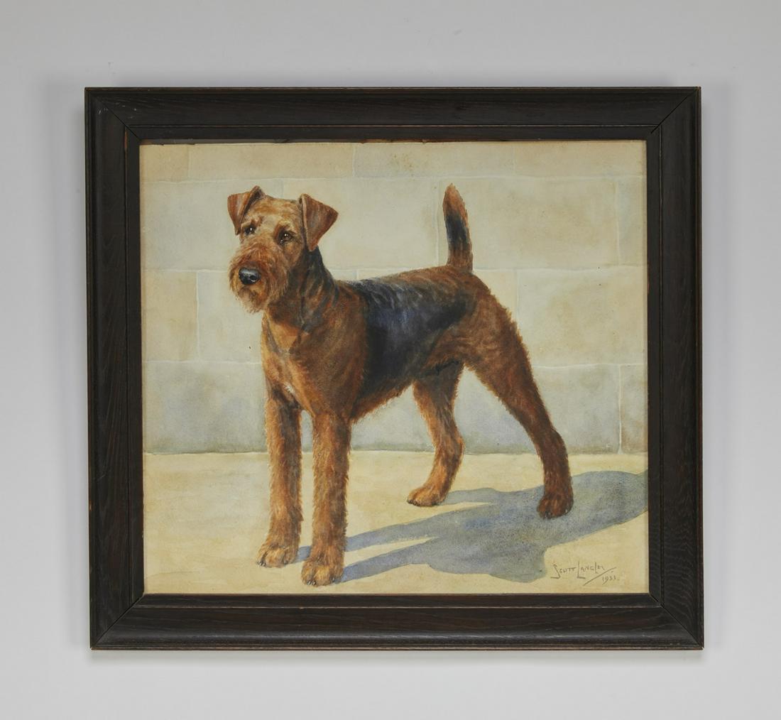 Nina Scott Langley signed W/c of Welsh terrier, 1933 (1 of 5)
