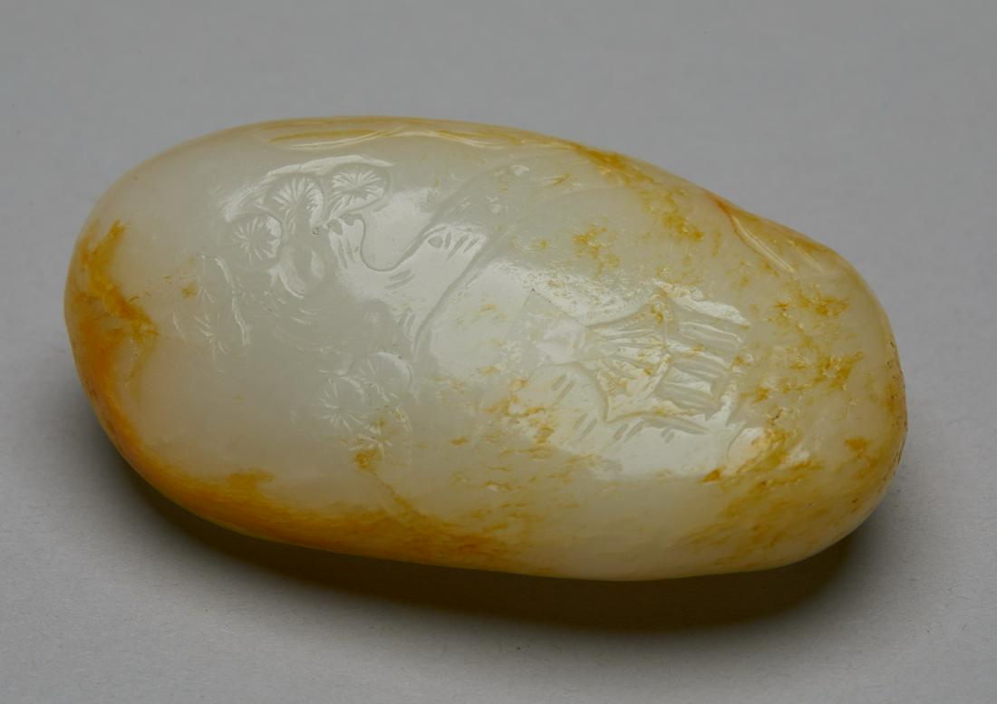 Chinese cream and butterscotch jade hand piece, 2.25" (1 of 4)