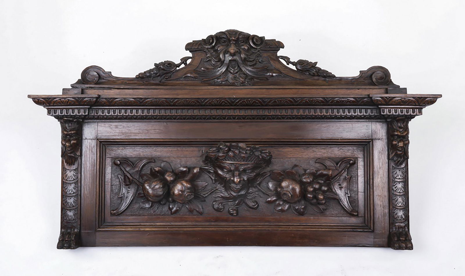 Continental 19th c. carved oak architectural panel (1 of 4)