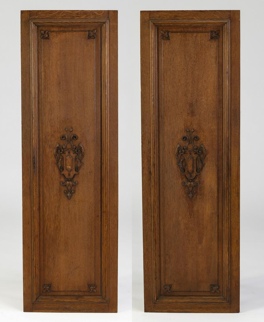 (2) 19th c. French carved oak architectural panels (1 of 5)