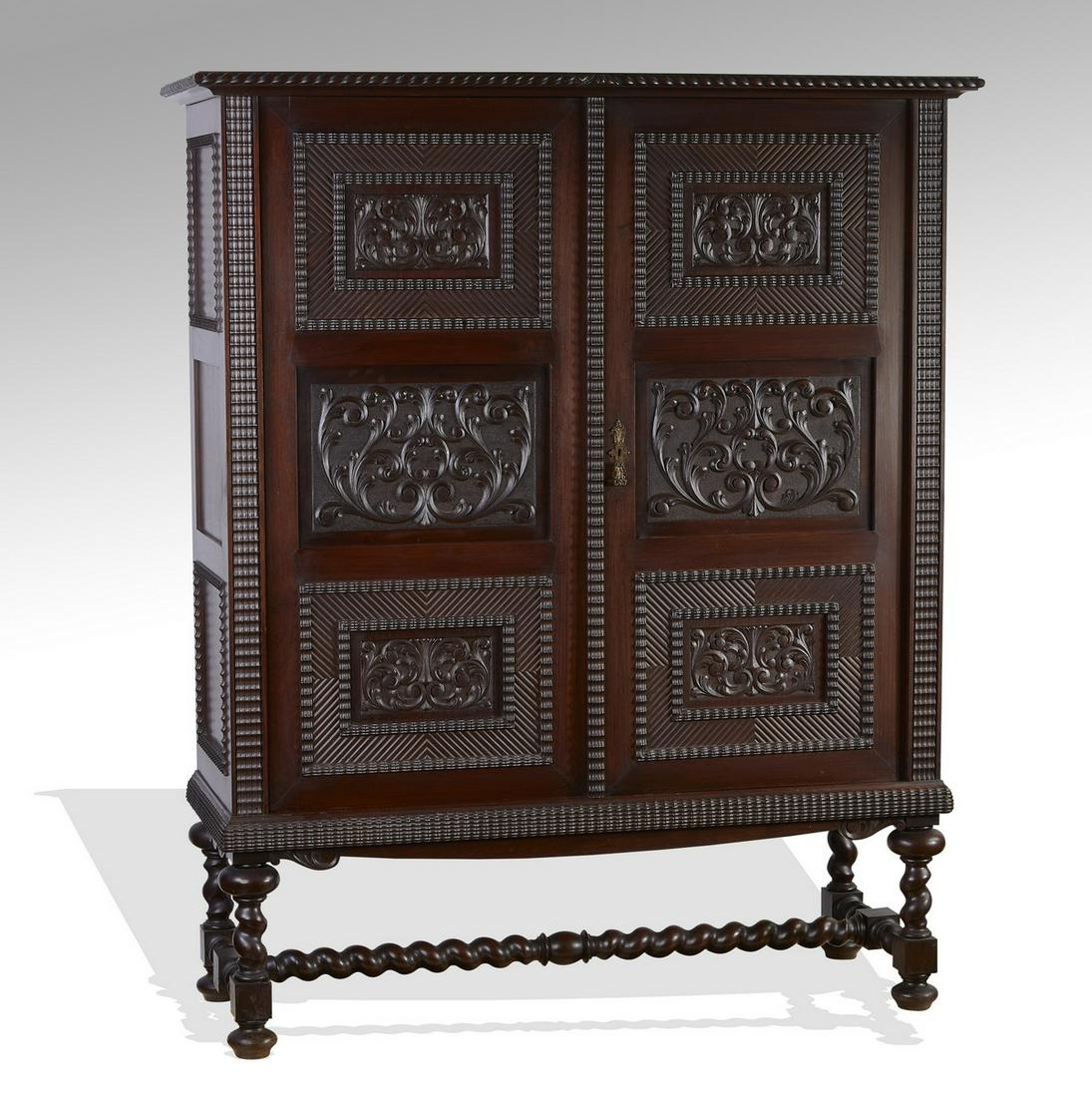 Early 20th c. Portuguese rosewood cabinet on stand (1 of 6)