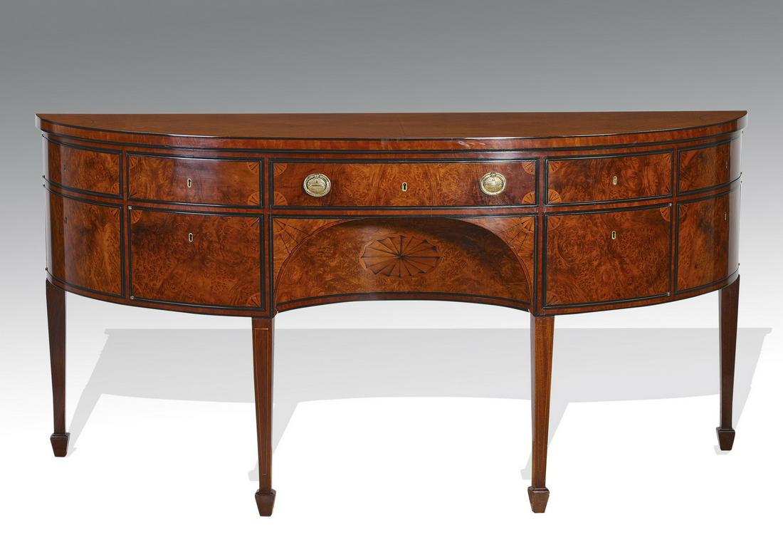 English burl wood and mahogany sideboard (1 of 4)