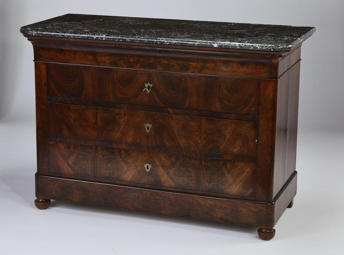 19th c. Louis-Philippe style marble top commode (1 of 3)