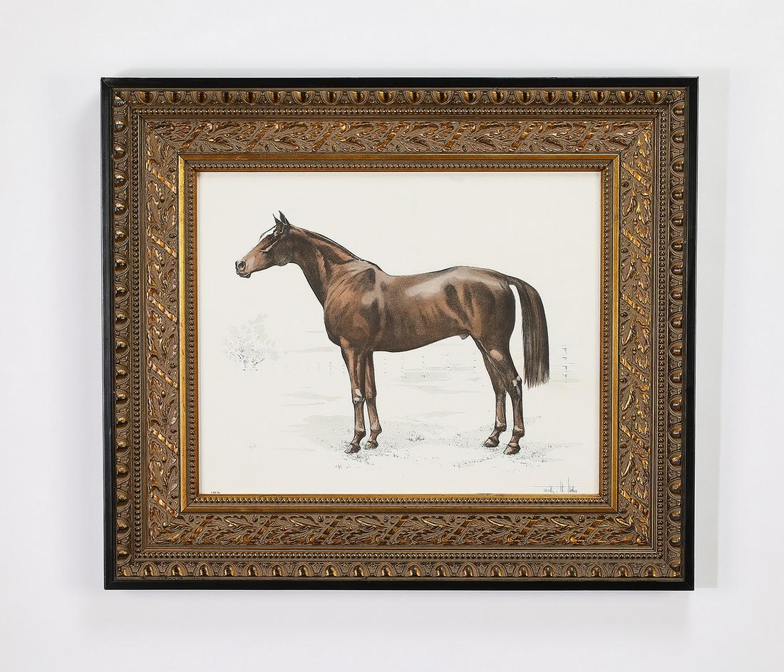 Franklin H. Stokes signed equestiran lithograph (1 of 3)