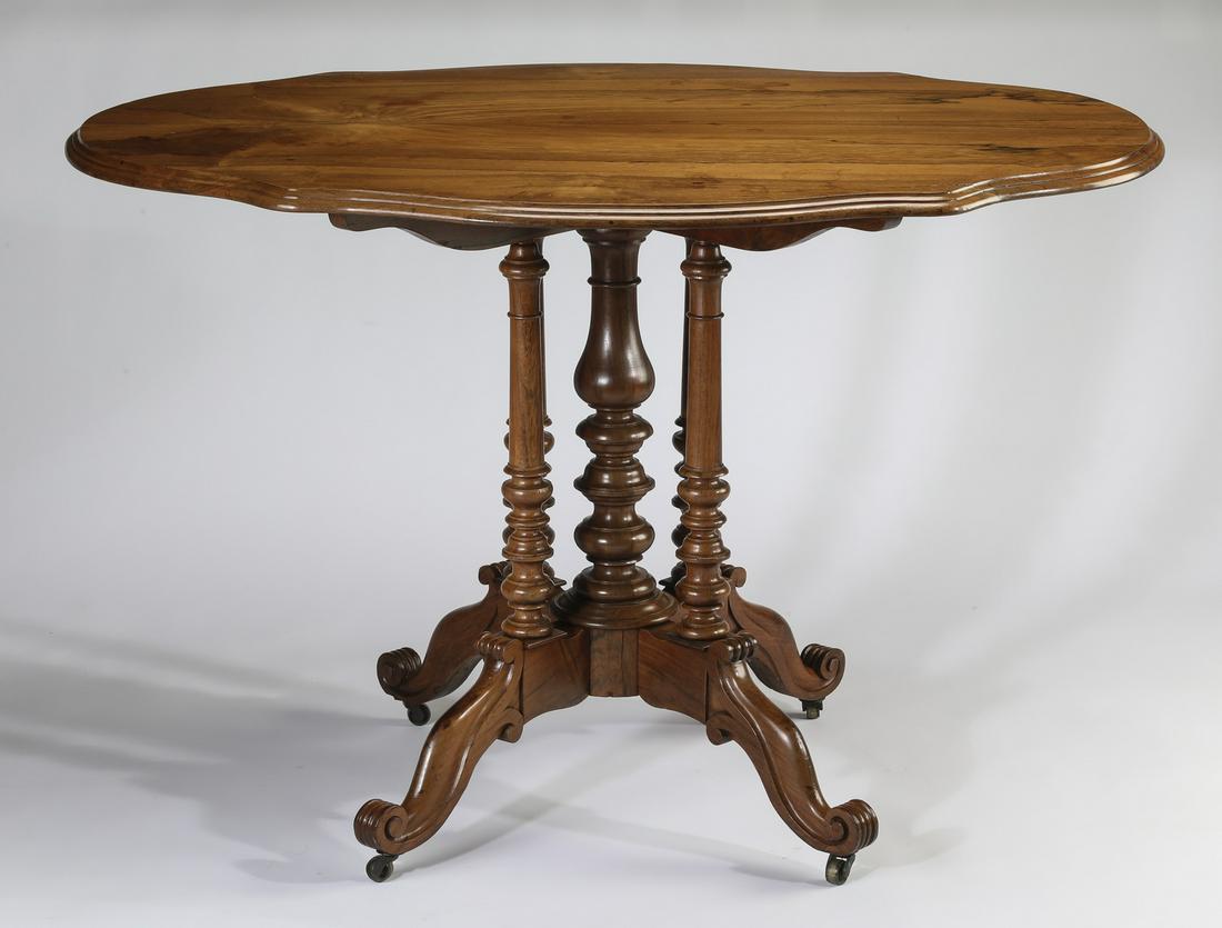 19th c. English black walnut center table (1 of 3)