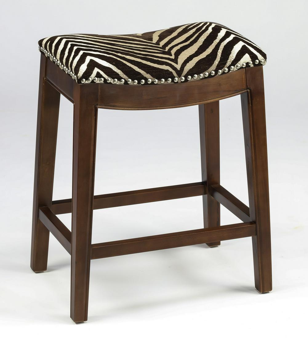 Stool with velvet zebra stripe fabric seat (1 of 2)