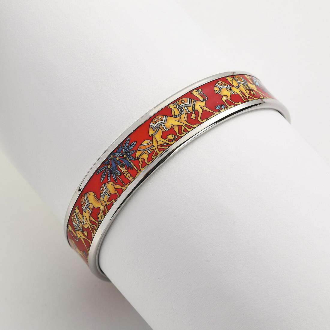Authentic Hermes Camel Caravan MM Enamel Bangle (1 of 2)