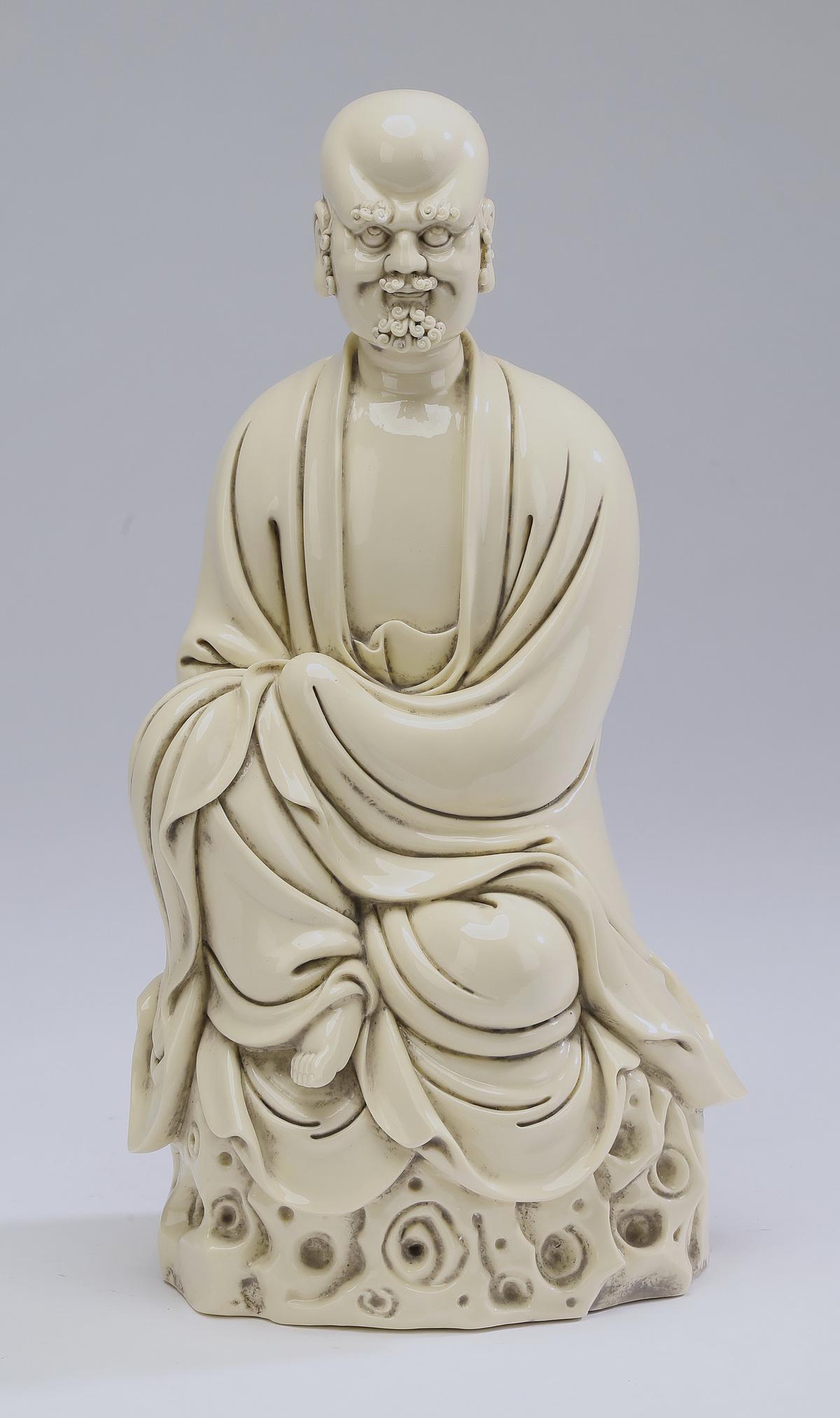 Chinese blanc de chine seated Luohan (1 of 6)