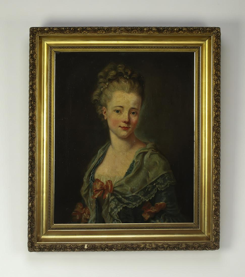 19th c. French O/c portrait of a young lady (1 of 4)