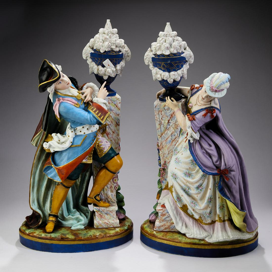 Letu and Mauger French bisque porcelain court figures (1 of 7)