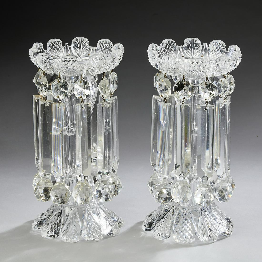 (2) American brilliant cut crystal lusters, 11"h (1 of 4)