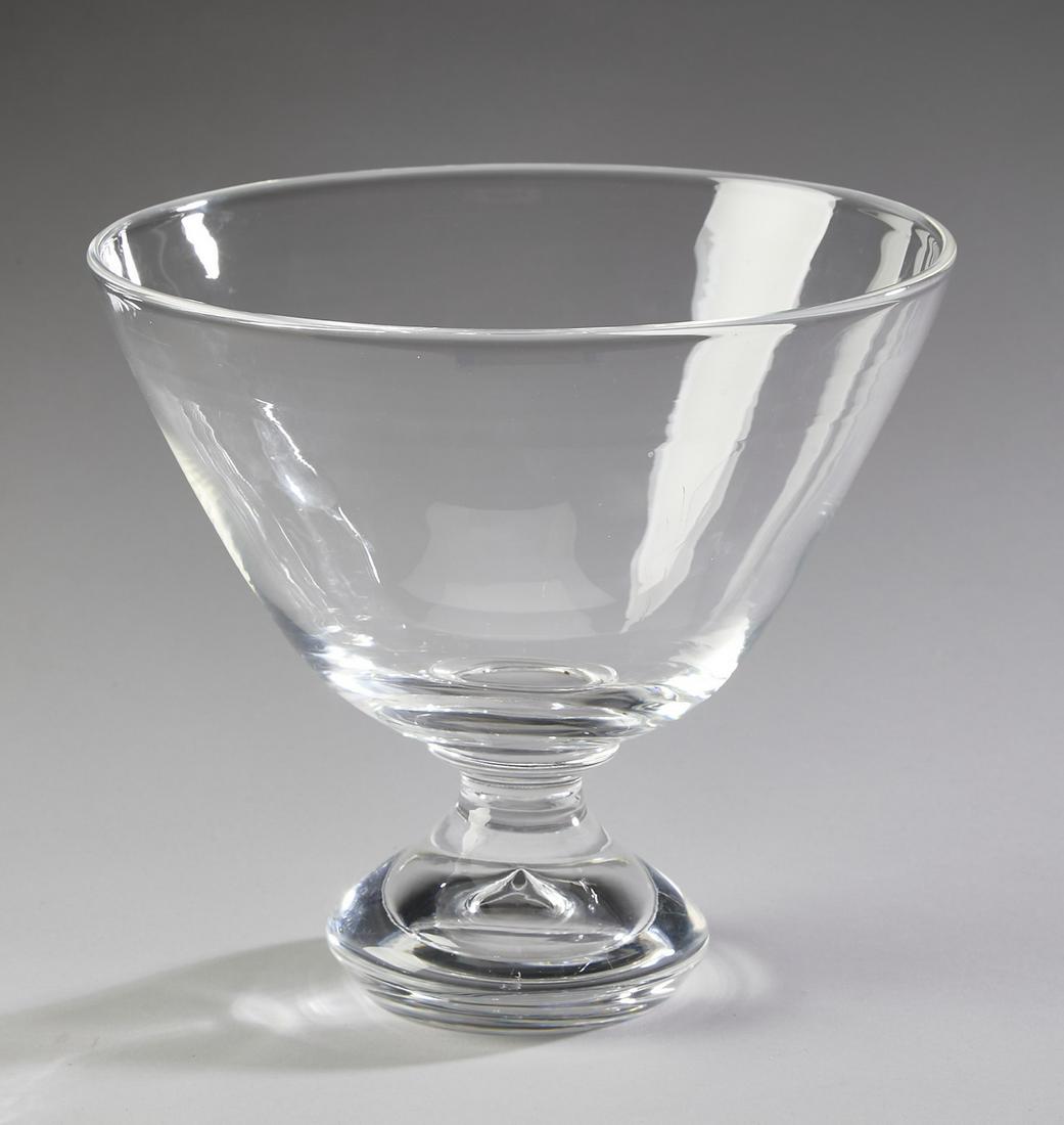 Steuben clear crystal footed bowl, maker marked (1 of 1)