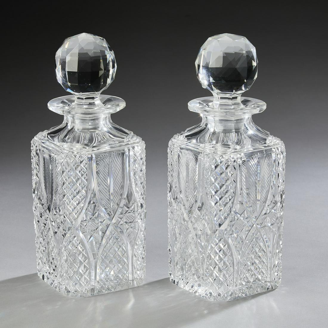 (2) American brilliant cut crystal liquor decanters (1 of 3)
