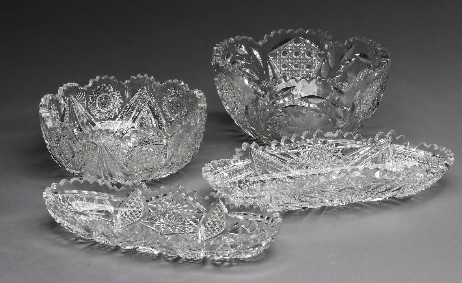 (4)American brilliant crystal and glass serving  pcs (1 of 1)